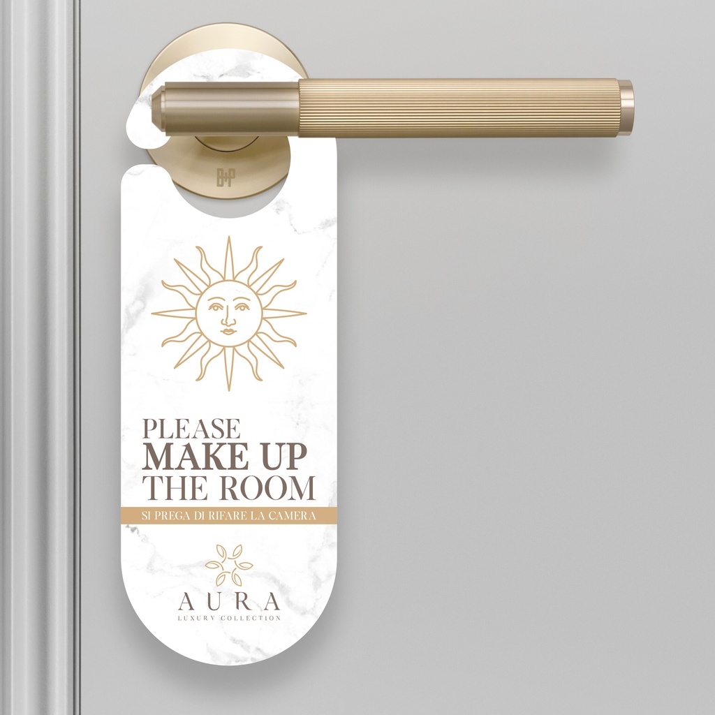 Gancio per porta in carta &quot;Please, do not disturb/please make up the room&quot;