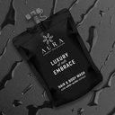 Bustina Doypack stand-up richiudibile 30 ml shampoo doccia fiordaliso e passiflora Aura Luxury Collection Black Edition