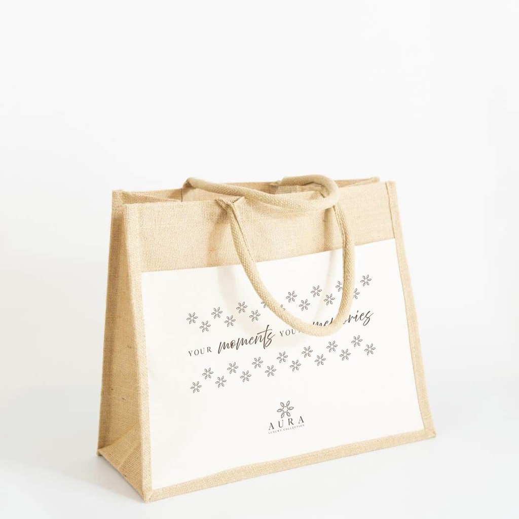 Borsa in juta e cotone Aura Luxury Collection