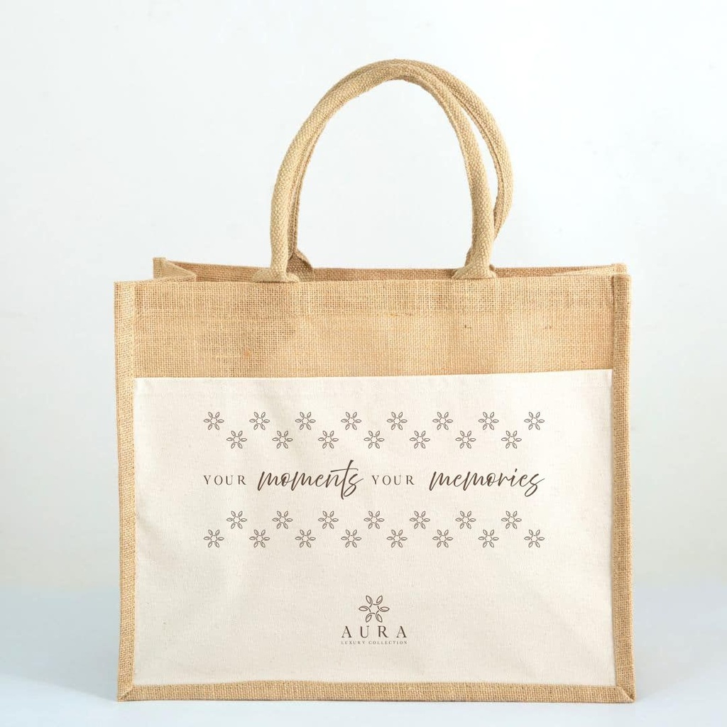 Borsa in juta e cotone Aura Luxury Collection