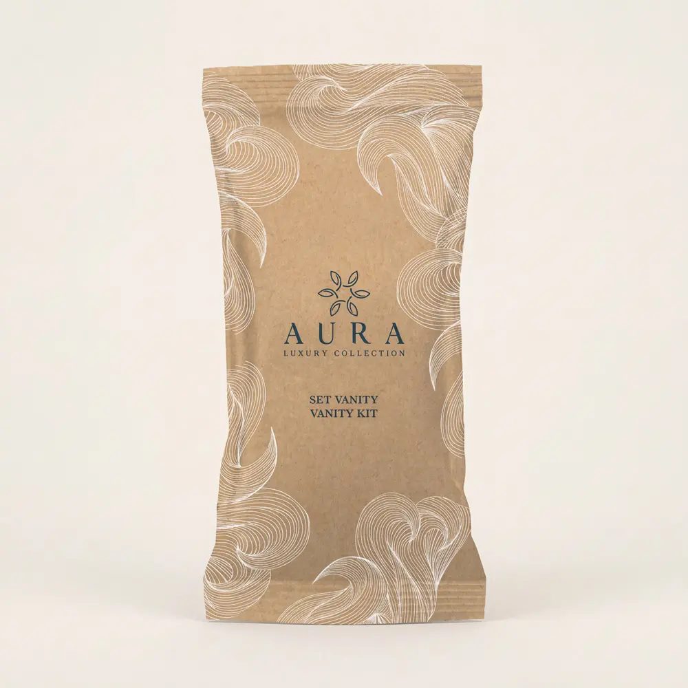 Kit vanity con lima unghie, 2 dischetti struccanti in cotone e 2 cotton fioc bio