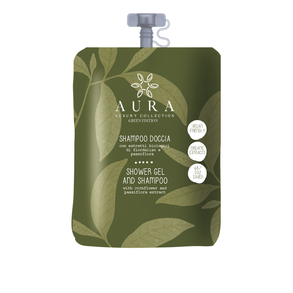 Kit bustine shampoo doccia stand-up con tappo al fiordaliso e passiflora 30 ml