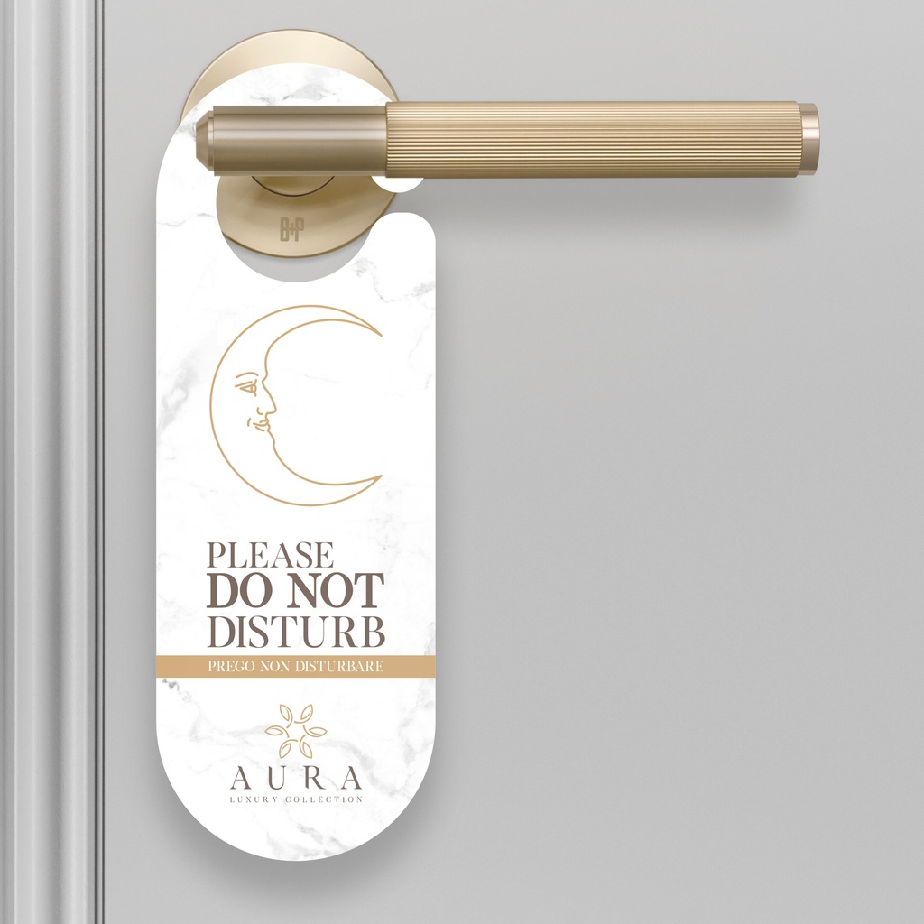 Gancio per porta in carta "Please, do not disturb/please make up the room"