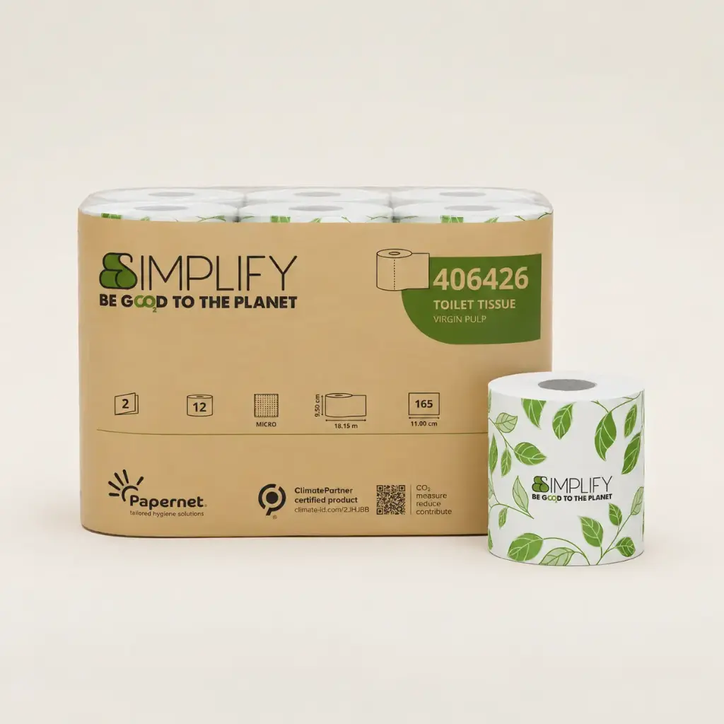 Carta Igienica Fascettata per Hotel, B&B e Strutture Ricettive – Papernet Simplify 96 Rotoli
