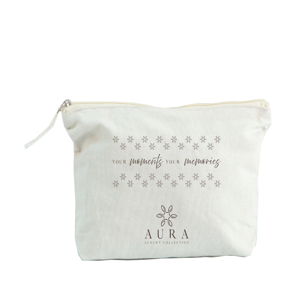 Pochette in cotone con zip Aura Luxury Collection