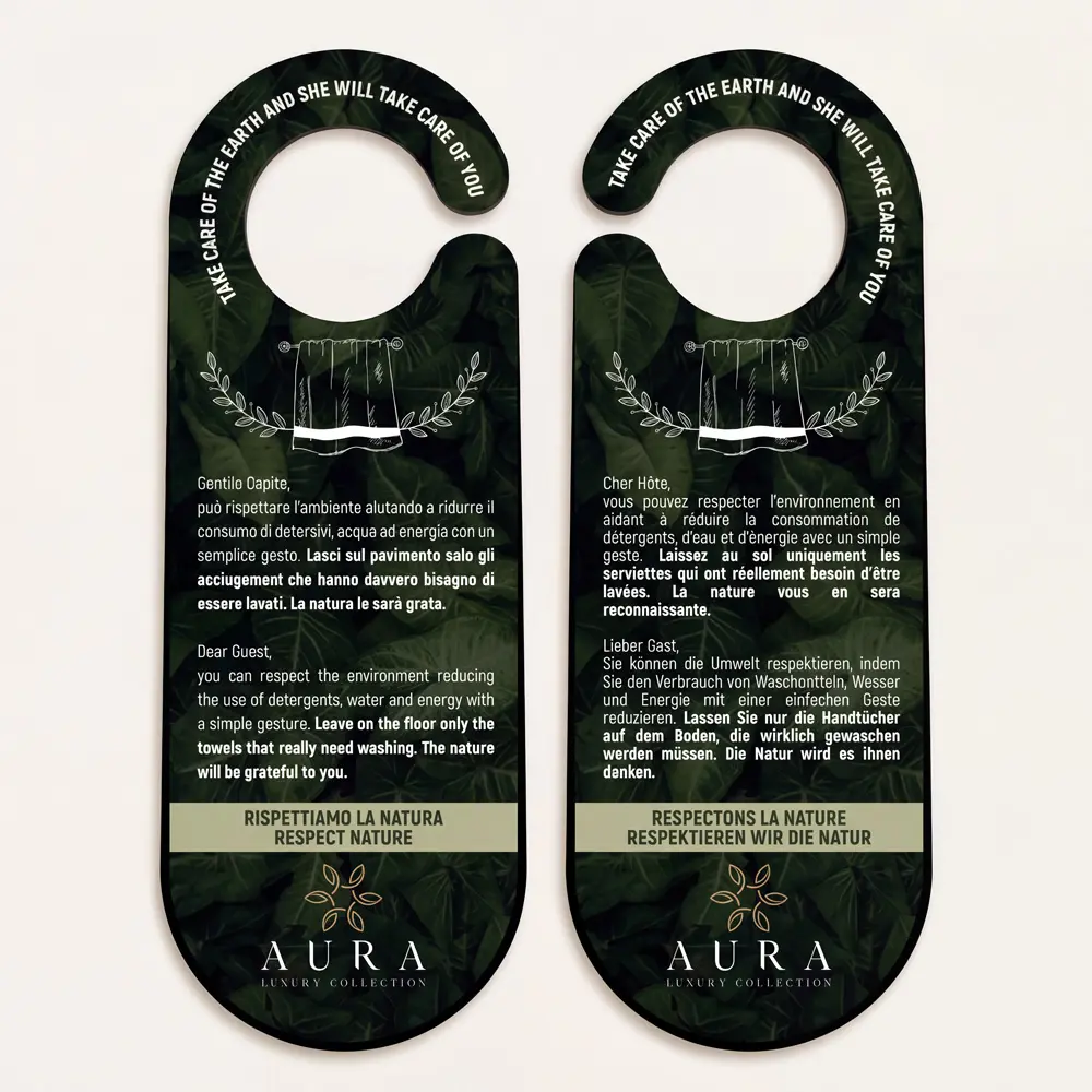 Cartello Eco Reminder Hotel Risparmio Acqua