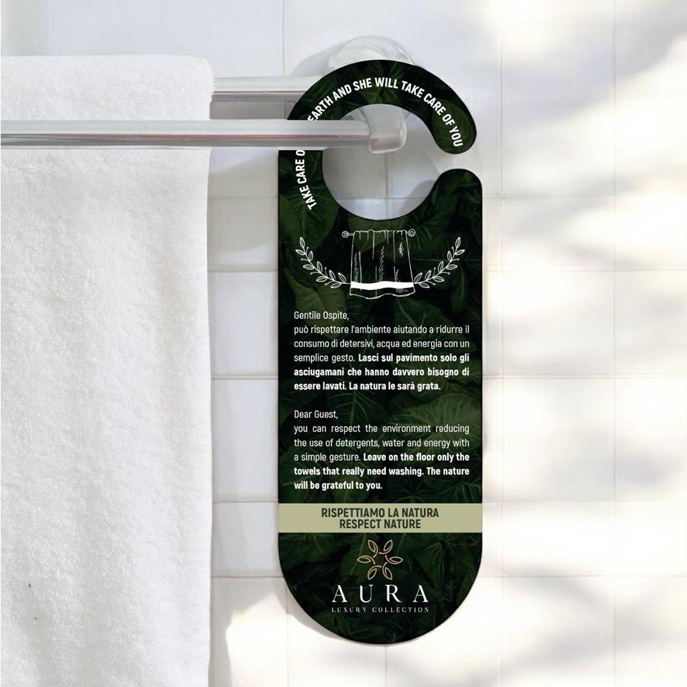 Gancio Eco reminder in carta per asciugamani puliti/sporchi