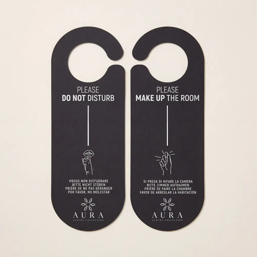 Cartello Porta Hotel Do Not Disturb - Nero