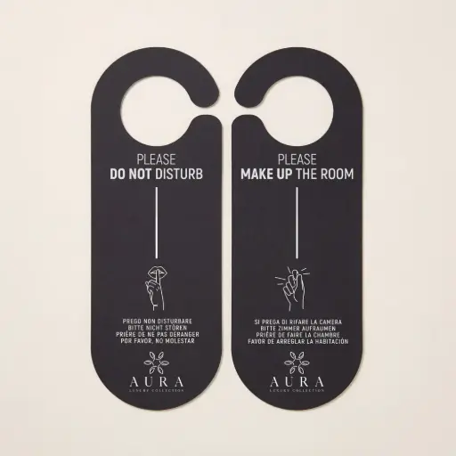 Cartello Porta Hotel Do Not Disturb - Nero