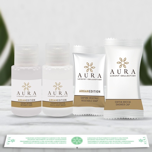 [BUND0167] Kit cortesia bagno da 290 pezzi: 70 flaconi shampoo doccia, 70 flaconi igiene intima, 40 cuffie, 50 bicchieri cartoncino imbustati, 20 paia di pantofole + OMAGGIO 500 fasce garanzia igiene WC