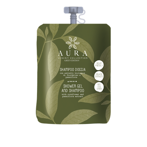 Kit bustine shampoo doccia stand-up con tappo al fiordaliso e passiflora 30 ml