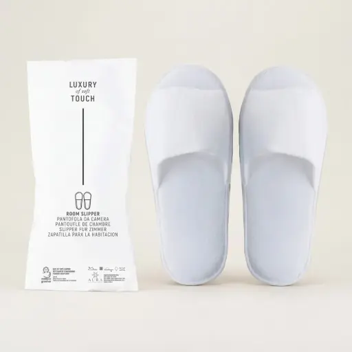 Kit Ciabatta aperta in poliestere imbustata in carta unisex (1paio/cf)