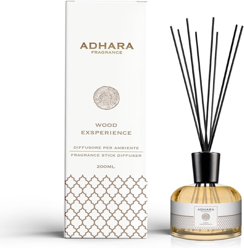 [ADH0001] Living diffuser Diffusore di profumo per ambienti 200 ml Fragranza Wood Experience con bastoncini in legno inclusi