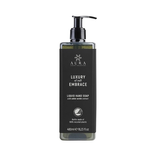 Aura Luxury Collection Kit Sapone Liquido da 480 ML con estratti di ortica in flacone svitabile da 480 ml certificato Nordic Ecolabel