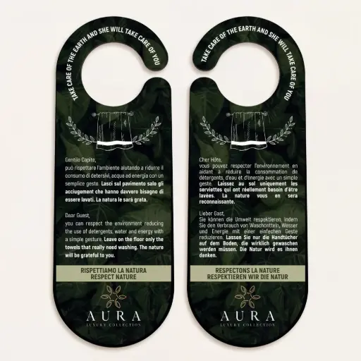 Cartello Eco Reminder Hotel Risparmio Acqua