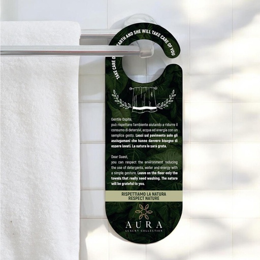 Gancio Eco reminder in carta per asciugamani puliti/sporchi