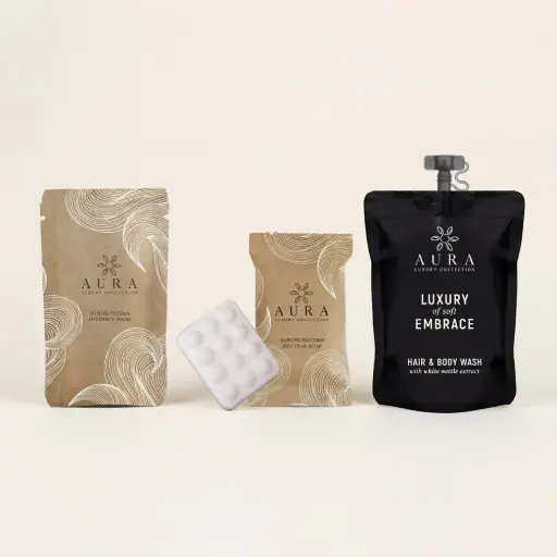 [BUND476] Kit Cortesia Bagno Hotel 150 Pezzi - Black Edition